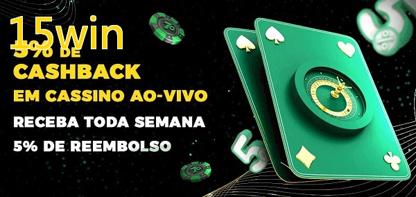 Promoções do cassino ao Vivo 15win